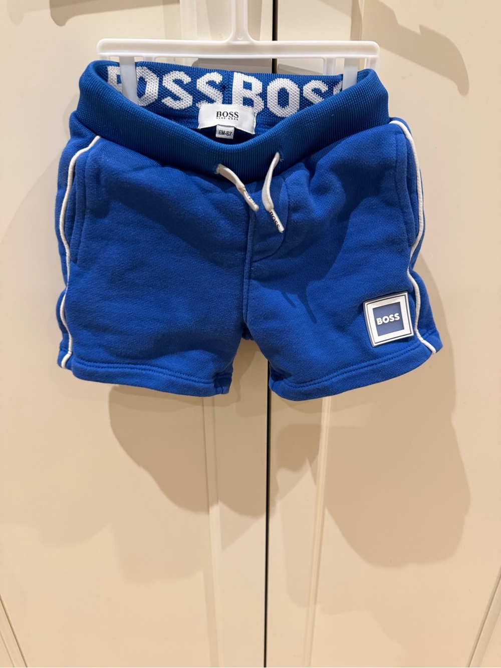 BOSS 6m Blue Logo Drawstring Shorts